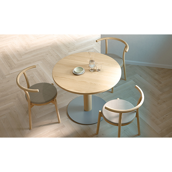 カンディハウス KAMUY 丸テーブル ナラ材 ブラウン 58センチ