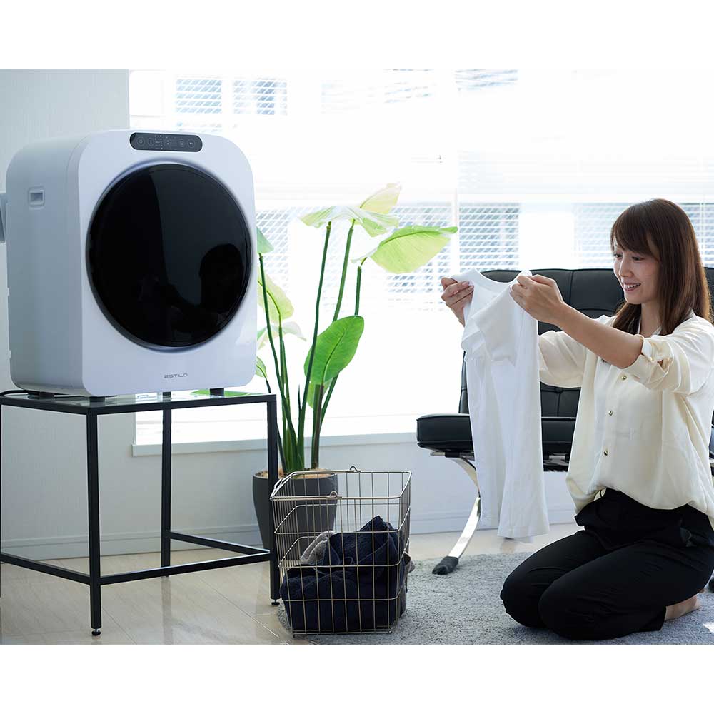 ESTILO ESTILO 3KG 小型衣類乾燥機 ピュアホワイト ILD-321UWB-JP (左