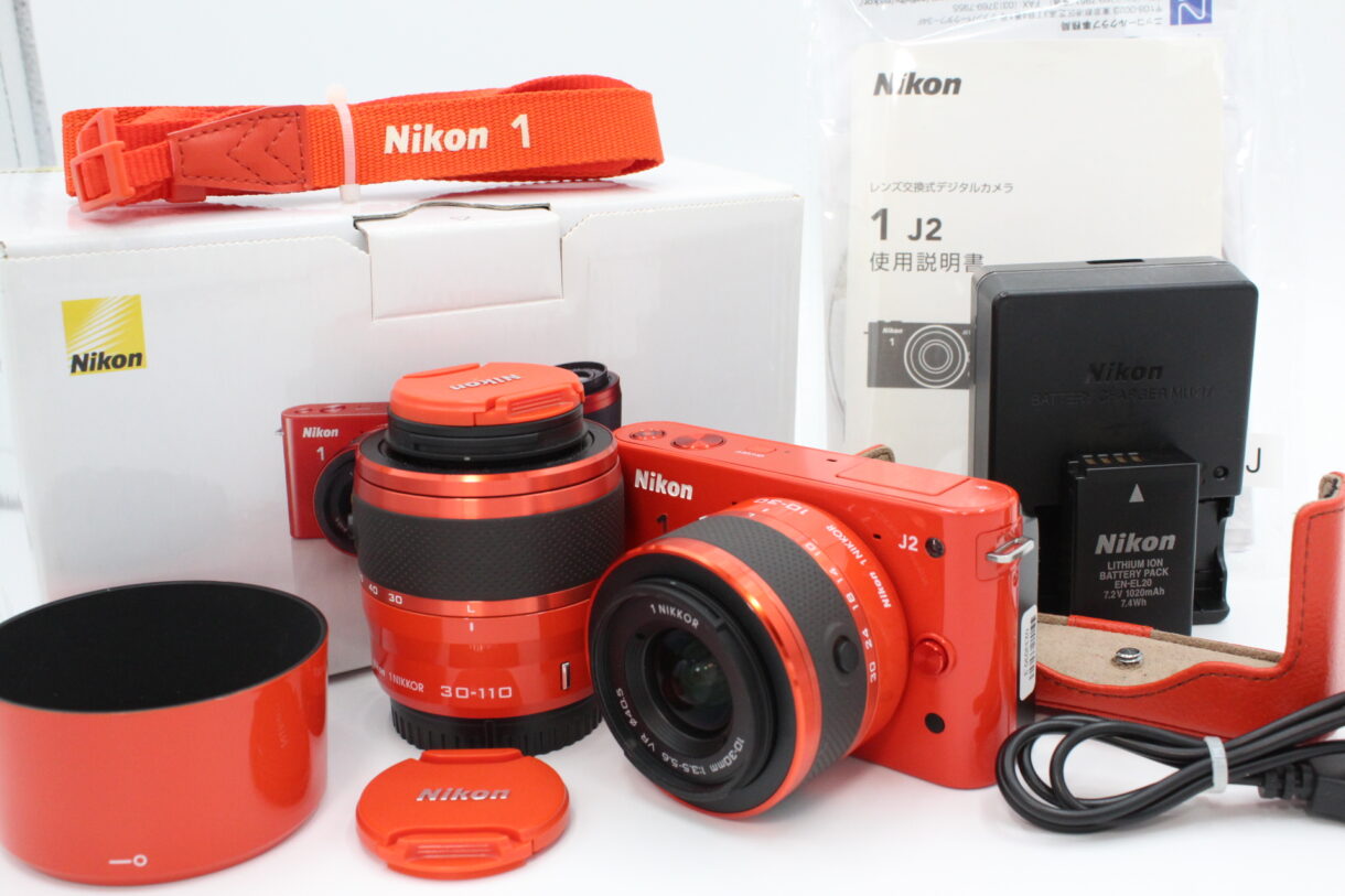 美品】NIKON ニコン Nikon1 J2 1NIKKOR Double Zoom Kit ニコン1