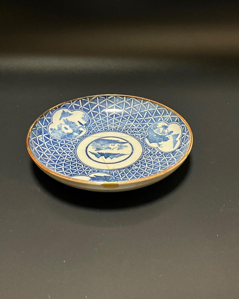 古陶磁 骨董 小皿 金継ぎ 金直し 5枚 古陶磁 骨董 小皿 金継ぎ 金直し