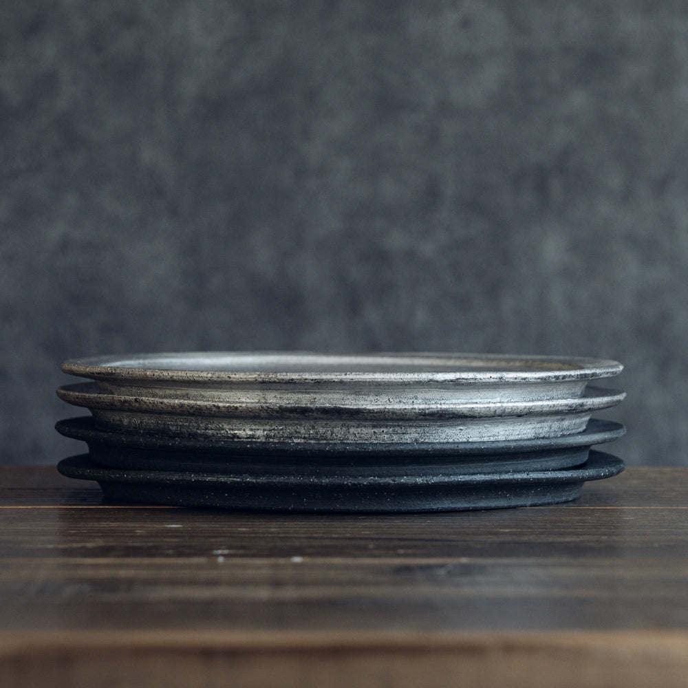 7寸細リム皿 (銀彩)｜フルカワゲンゴ おしゃれ かっこいい 高級感 食器