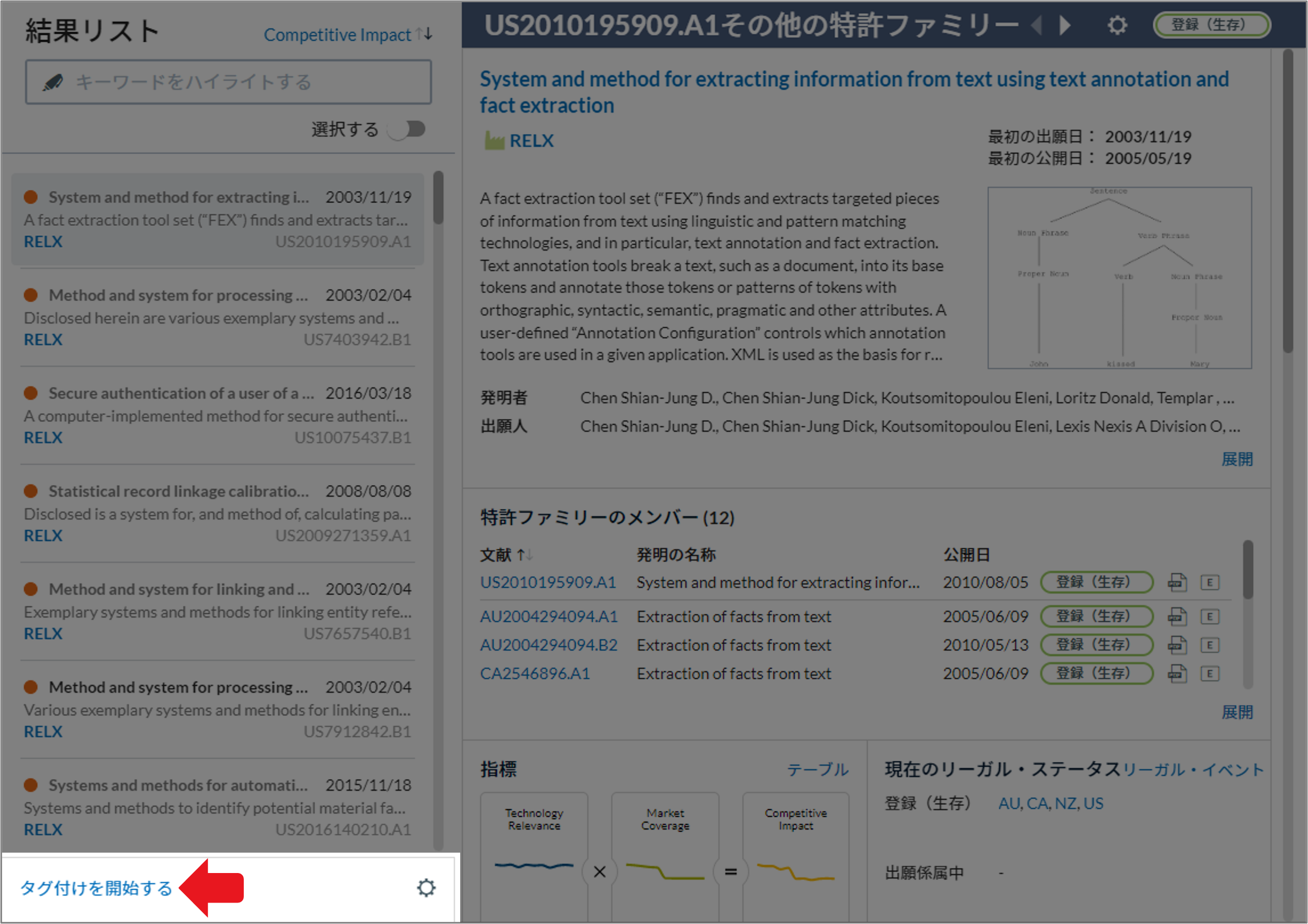 タグ付け機能（Tagging） – LexisNexis Intellectual Property Solutions