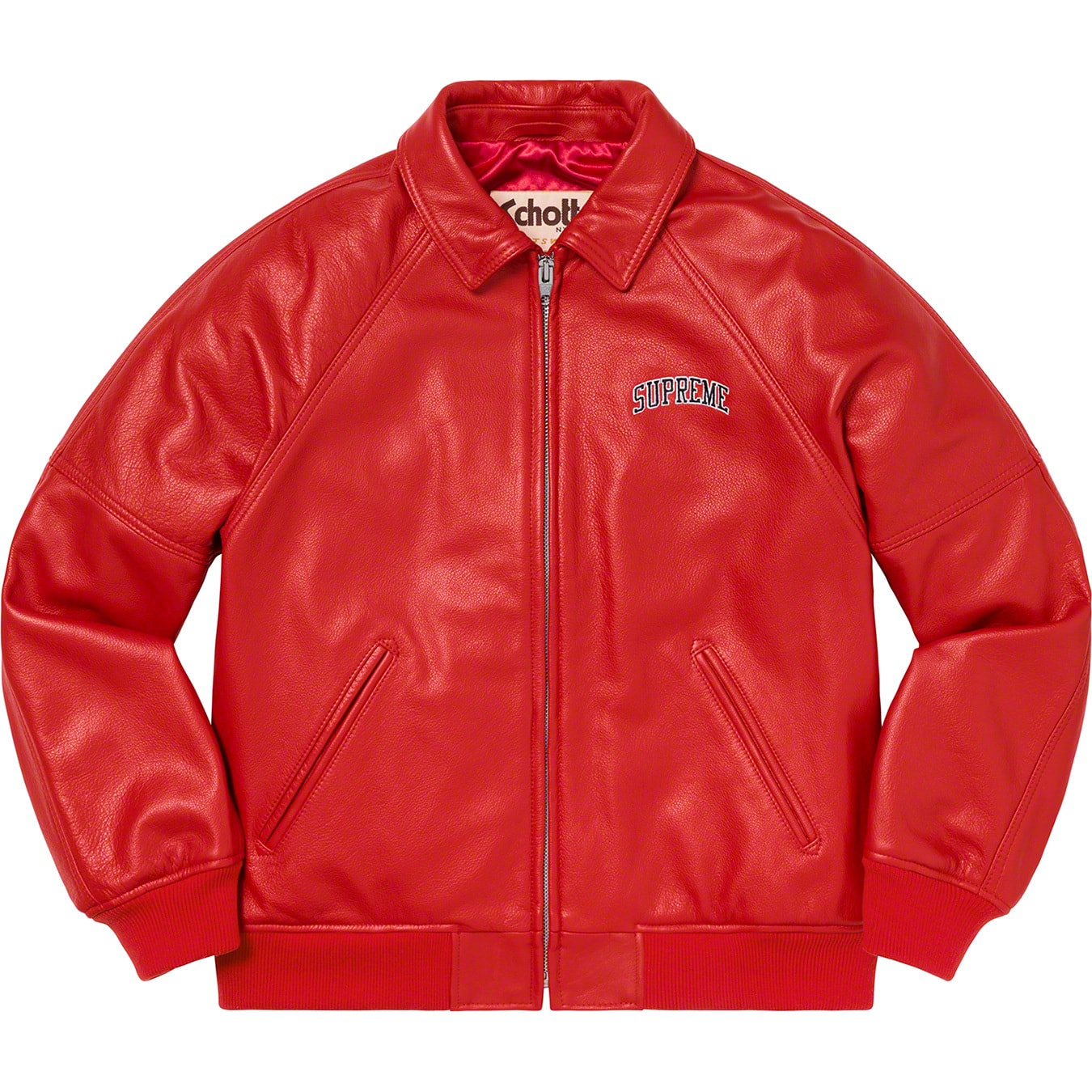Martin Wong/Supreme Schott® 8-Ball Leather Varsity Jacket