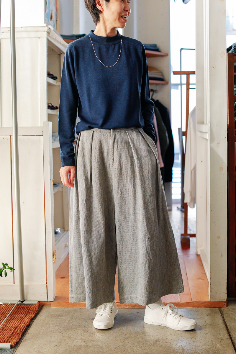ゴーシュ リネンコットンカルゼ タックキュロットパンツ - SUSCON +