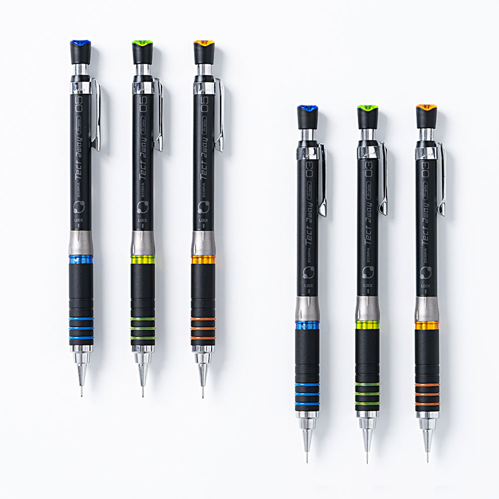 振ると芯が出る製図用シャープな「テクトツゥーウェイ」に数量限定の