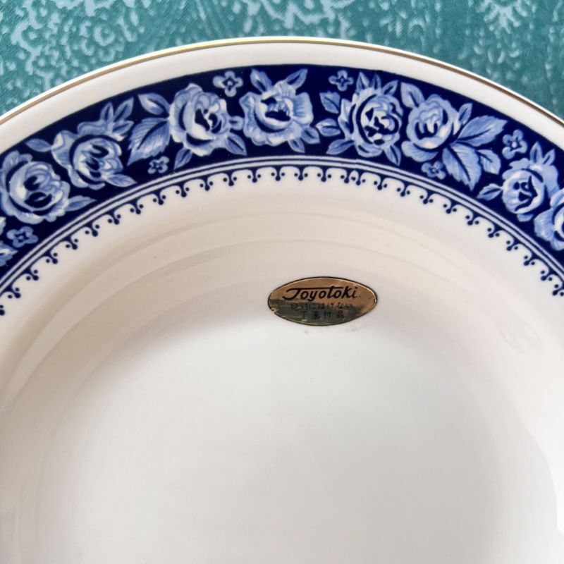 TOYO TOKI ばら 東洋陶器 青の薔薇柄プレート アンティーク皿 3種 S103