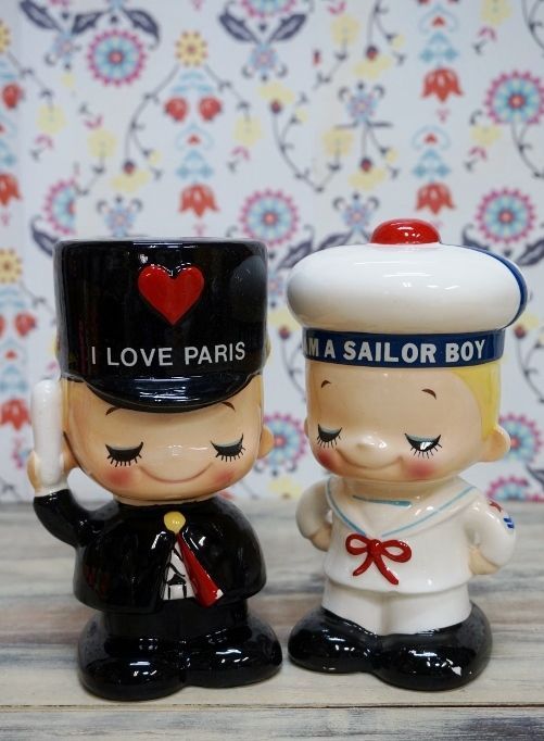 内藤ルネ RUNE貯金箱 陶器製 PARIS/水兵 OM316