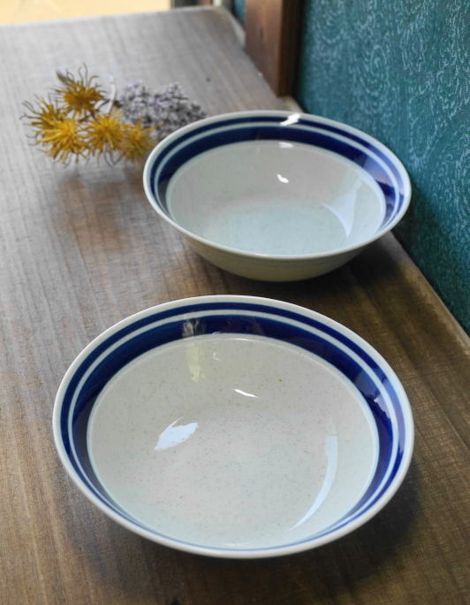 ストーンウェア MAIKO ブルーラインサラダボウル 2個セット SS204