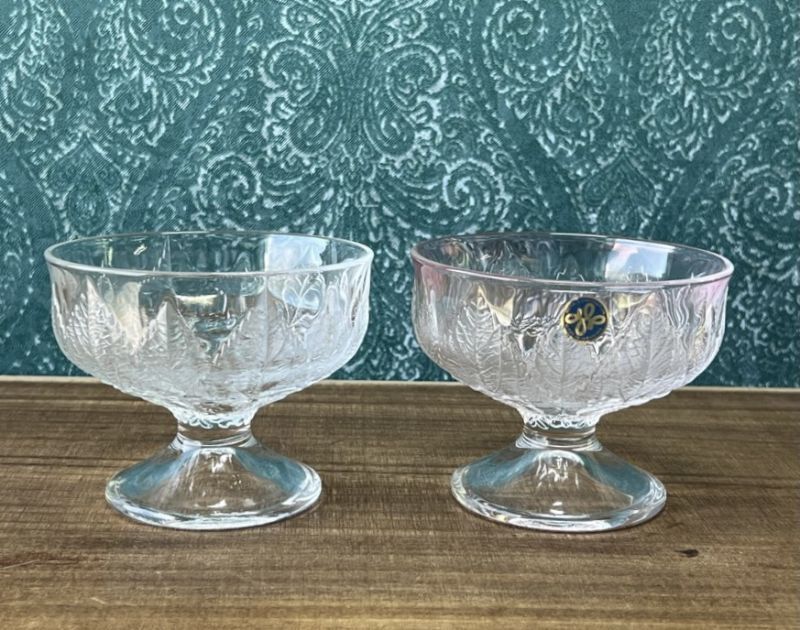 HOYA 紫陽花 花柄のガラス器 アイスクリームカップ デザートグラス