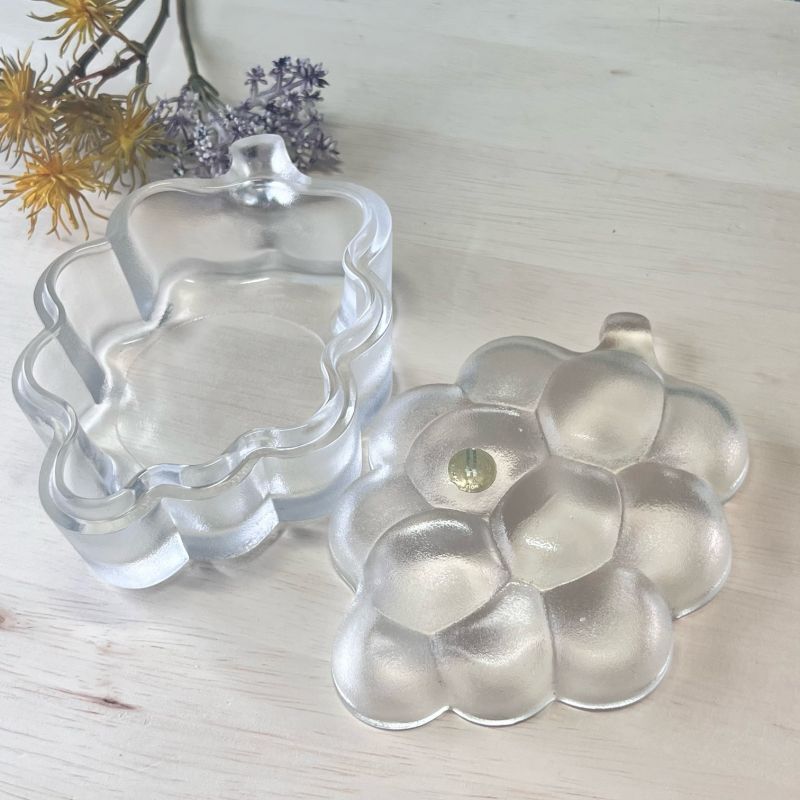 骨董 レトロプレス カーニバルグラス アンバー ラスター彩葡萄模様