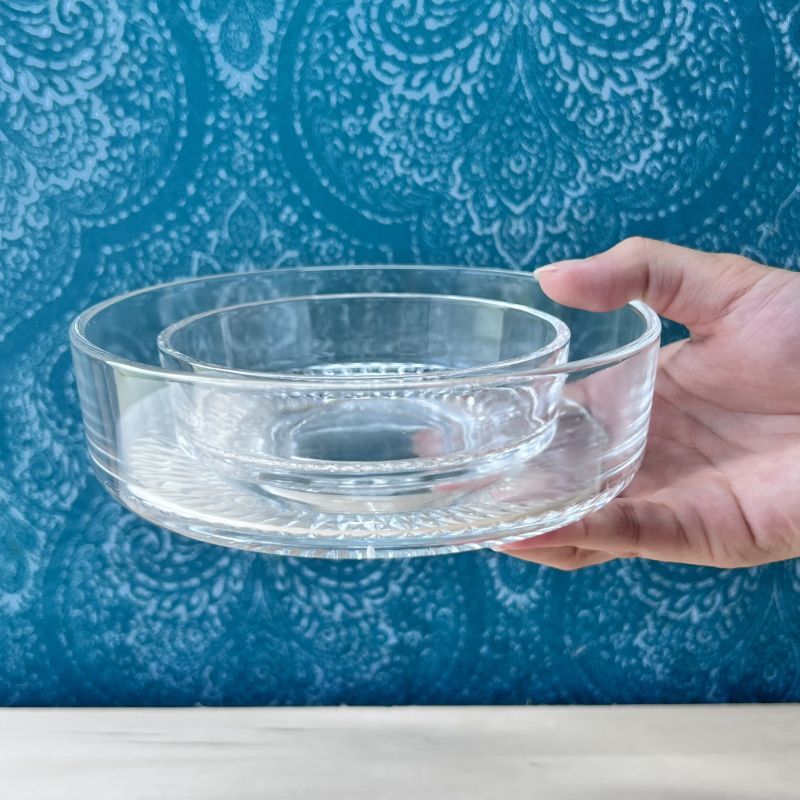 美品]クリスタルガラス 蓋付きボウル カットデザイン 美品]クリスタル