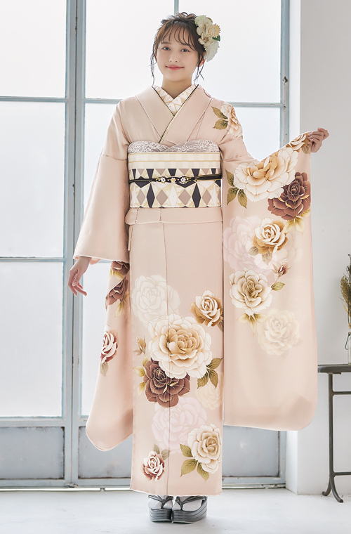 注文 412z12☆振袖 鈴乃屋 金彩 銀彩 ラメ 地紋 鳳凰 身幅広☆成人式