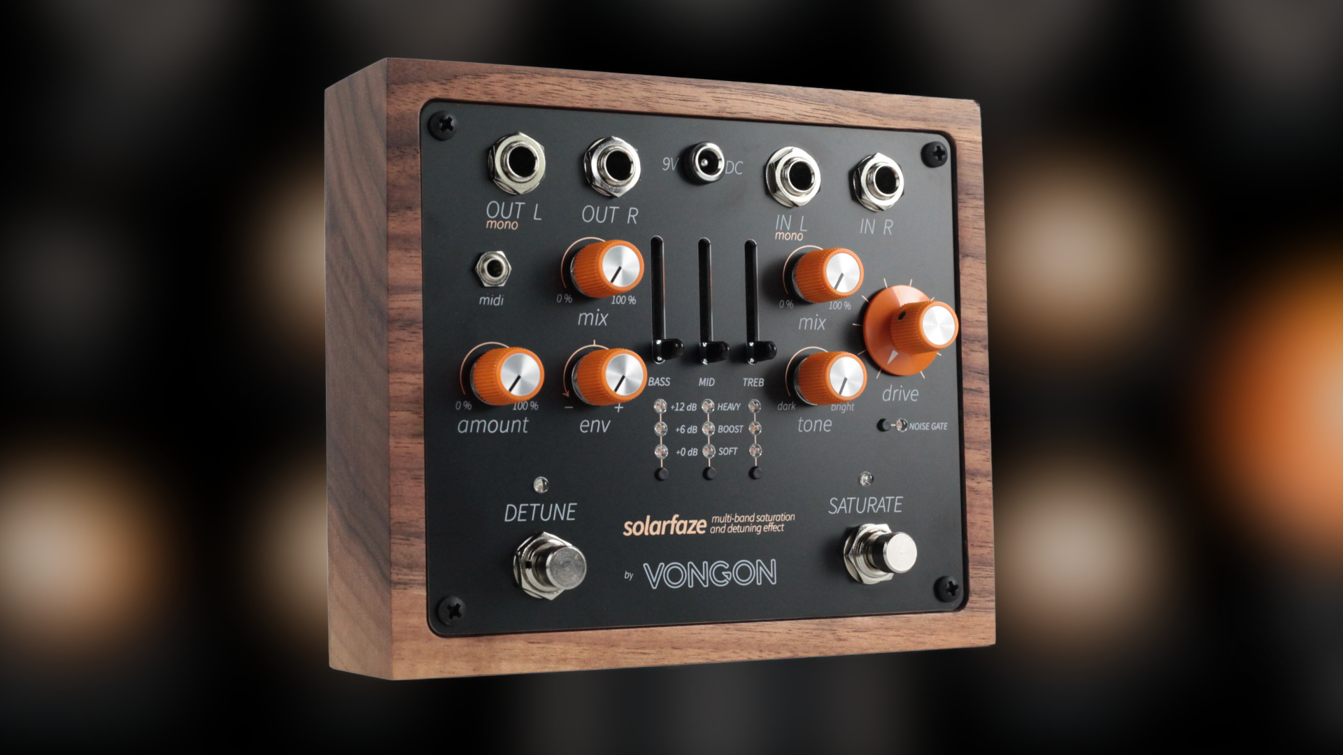 Vongon Solarfaze, a stereo 3-band saturator and detuning pedal